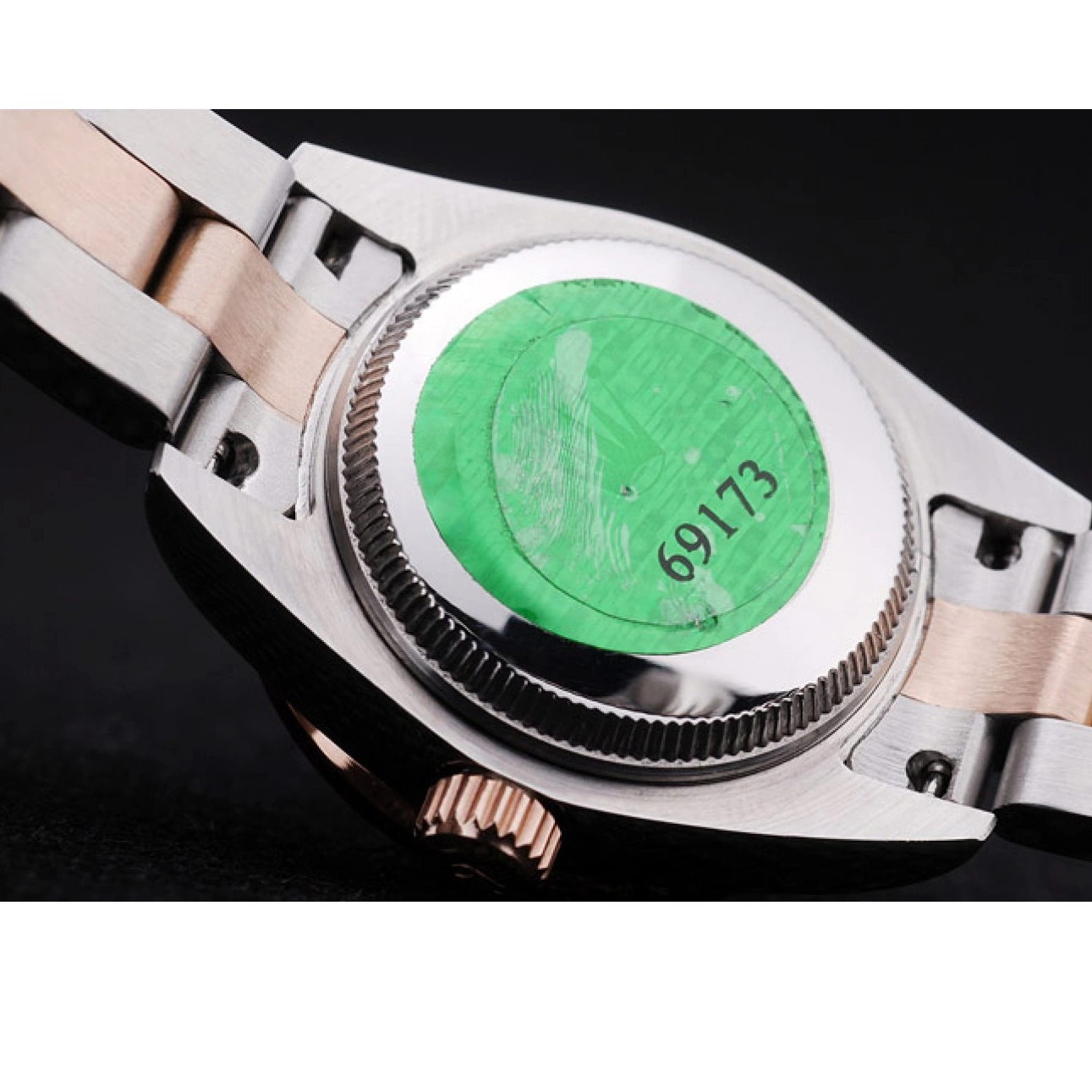 Aaa replica watch Gold Polished Brown Rose Diamonds Dial Rolex Bezel Datejust 7475 0707